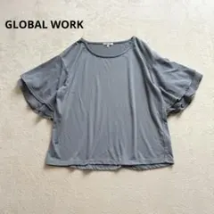 グローバルワーク フレア袖ゆったりめカットソー オーバーサイズ　Tシャツ Mのサムネイル