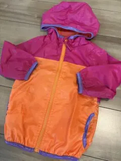 キッズ フード付きジャケット 100cm ピンク・オレンジ