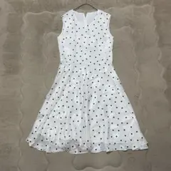 専用 LESTERA ドット柄フレアワンピース 40 ホワイトのサムネイル