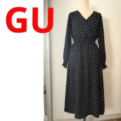 GUブラックロングワンピース　カシクシュール　ドット水着