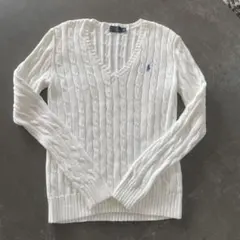 ラルフローレン　Vネックケーブルニットセーター