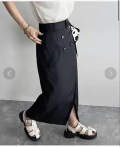 PAGEBOY トレンチ タイト ロングスカート ブラック