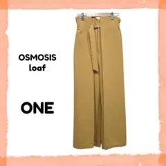 オズモーシス・ロフ ワイドパンツ F マスタードイエロー ウエストゴム ベルト
