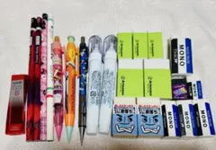 文房具まとめ売り シャーペン シャー芯 鉛筆 消しゴム 修正液 ディズニー