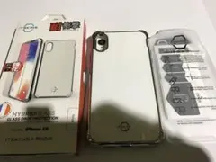 ホワイト　ITSKINS iPhone XR 用 液晶保護ガラス付き耐衝撃ケース