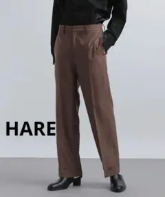 【美品】HARE スソシシュウデザインパンツ ブラウンスラックスのサムネイル