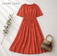 美品✨スローブイエナ リネン混 Aライン フレア ギャザー ワンピース