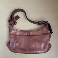 COACH ブラウンレザー ショルダーバッグ