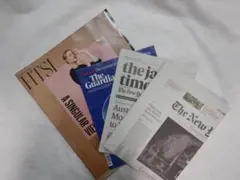 新品　英字新聞4種　NY, japan, financial, Guardian