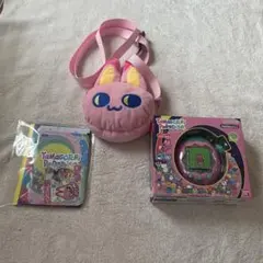 美品動作確認済たまごっちパラダイス ピンクランド ポーチ、ストラップ