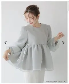 クリンクルシアーオーガンジーボリュームスリーブトップス 2025aw 新作