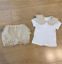 新品未使用⭐︎値下げ　ギンガムチェック　セットアップ　70cm