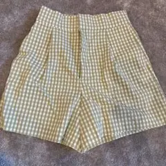 未使用品　ZARAギンガムチェック　グリーン　ショートパンツ　ハーフパンツ　xs