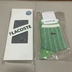 【新品】LACOSTE ラコステ モノグラム ジャガード ソックス グリーン