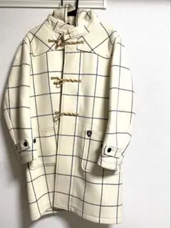 【定価9万】ORCIVAL オーチバル ダッフルコート チェック 白×ネイビー