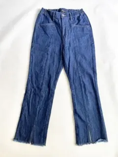 レディース ジーンズ ダークブルーフレアパンツ M