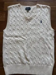 Polo by Ralph Lauren Vネックベスト M 150 アイボリー