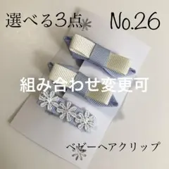 【選べる3点】ベビーヘアクリップNo.26