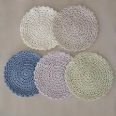 ハンドメイド円型コースターセット 5枚セット