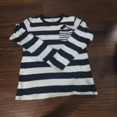 ミッキーマウス ストライプ 長袖カットソー