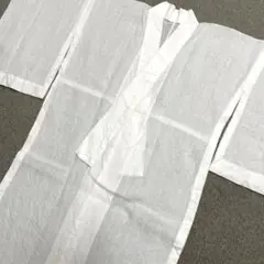 本麻 夏の長襦袢 紋沙 さが美絽衿付き クリーニング済 すぐに着用可能