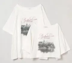 ジーナシスJEANASIS landscape ボートネックプリントTEE