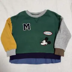 petit main プティマイン ワッペントレーナー 100 ミッキー 長袖