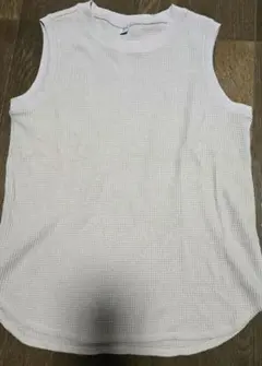 UNIQLO ベージュ ワッフルタンクトップ MSize