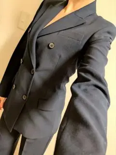 ZARAネイビーセットアップ ダブルブレスト テーラードジャケット