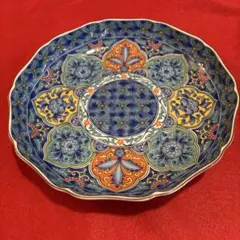 【新品・未使用品 】庫山窯 お皿 絵染花丈 九寸盛皿　箱付