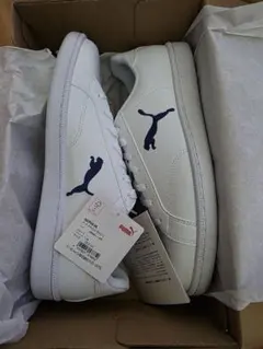 PUMA スマッシュキャット ホワイト ブルー 28cm