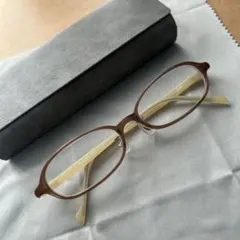 【モンブラン様専用】＊美品＊Zoff オーバル型 メガネフレーム ブラウン系