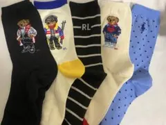 ポロラルフローレンのレディース用ソックス5足セット、新品22〜24cm