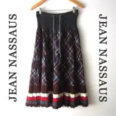 美品　JEAN NASSAUS／ジーンナッソーズ　ニット＆ネル　フレアスカートのサムネイル