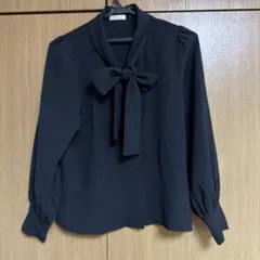 ハニーズ ボウタイブラウス 長袖 黒