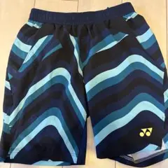 YONEX ハーフパンツ L 青系ストライプ