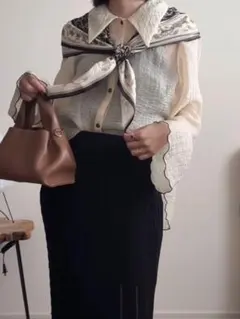 Eaphi SHEER FLAT COLLAR BLOUSE - メルカリ
