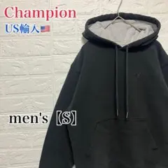 ●D402【US輸入】チャンピオン スウェットパーカー ブラック系 メンズ【S】