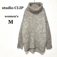 【スタディオクリップ】ニット M グレー タートルネック 長袖