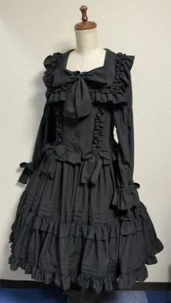 【未使用タグ付き】physicaldrop スクエアカラーワンピース 黒