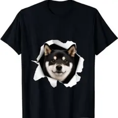 柴犬 飛び出し 3D風 犬好き ペット リアル アニマル Tシャツ 新品