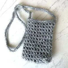 編み物バッグ　メッシュ　カゴバッグ