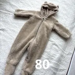 ユニクロ ベビー 防寒着 アウターロンパース カバーオール ふわふわ 80cm