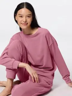 GU ストレッチソフトラウンジセット(長袖&ロングパンツ) ピンク XXL