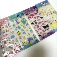 4点　クリアキャンディシール　Sanrio サンリオ キャラクターズ　シール