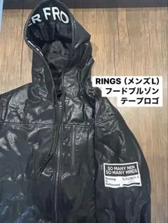 RINGS メンズL フード付きレザー風ジャケット