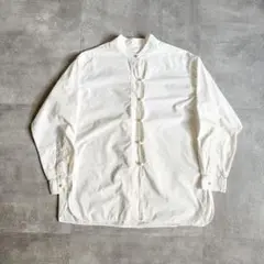 1990's~ ホワイト スタンドカラー コットン チャイナシャツ