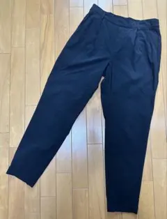 タケオ キクチ リネン ストレッチパンツ 麻混 テーパードパンツ(M)ブラック黒
