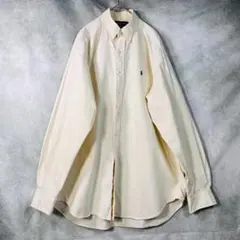 【ポロラルフローレン】長袖シャツ 90s BLAIRE/ブレア オフホワイト L
