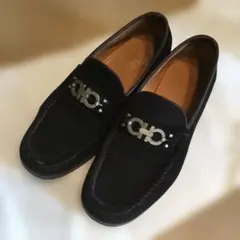 ブラックスエード ローファー 7 EE